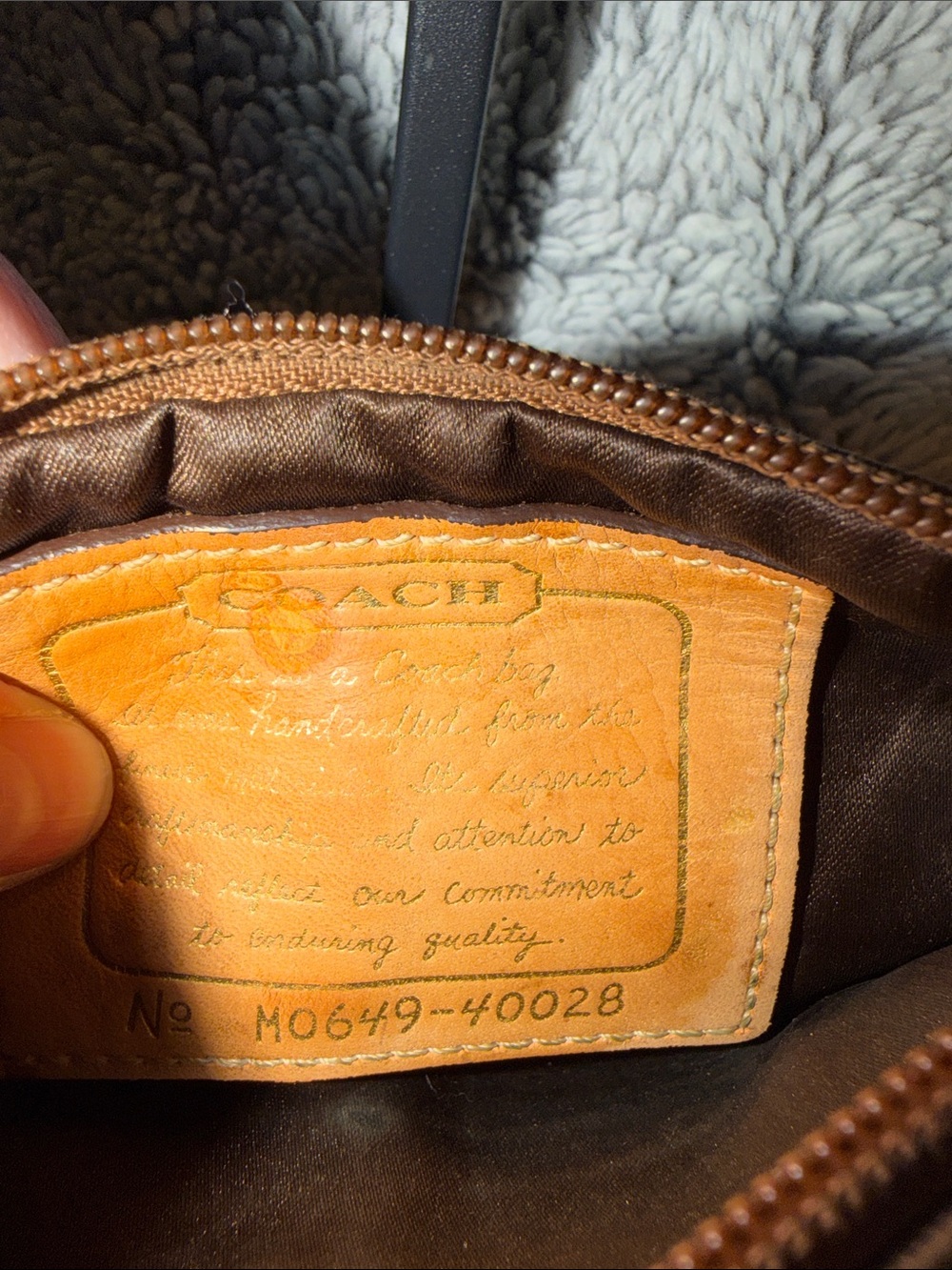 Coach Brown Signature Canvas Wristlet with Gold Hardware - Picture 4 of 5
